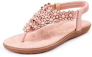 Foresightrade@ Women Summer Bohemia Flower Flip-flop Sandals Flat Shoes Soft (US10/EUR45, Pink)