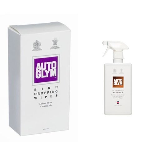 Auto Glym Bird Dropping Wipes+Auto Glym Active Insect Remover, 500ml