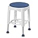 Drive Medical Bath Stool With Padded Rotating Seat, White with Blue Seat primary