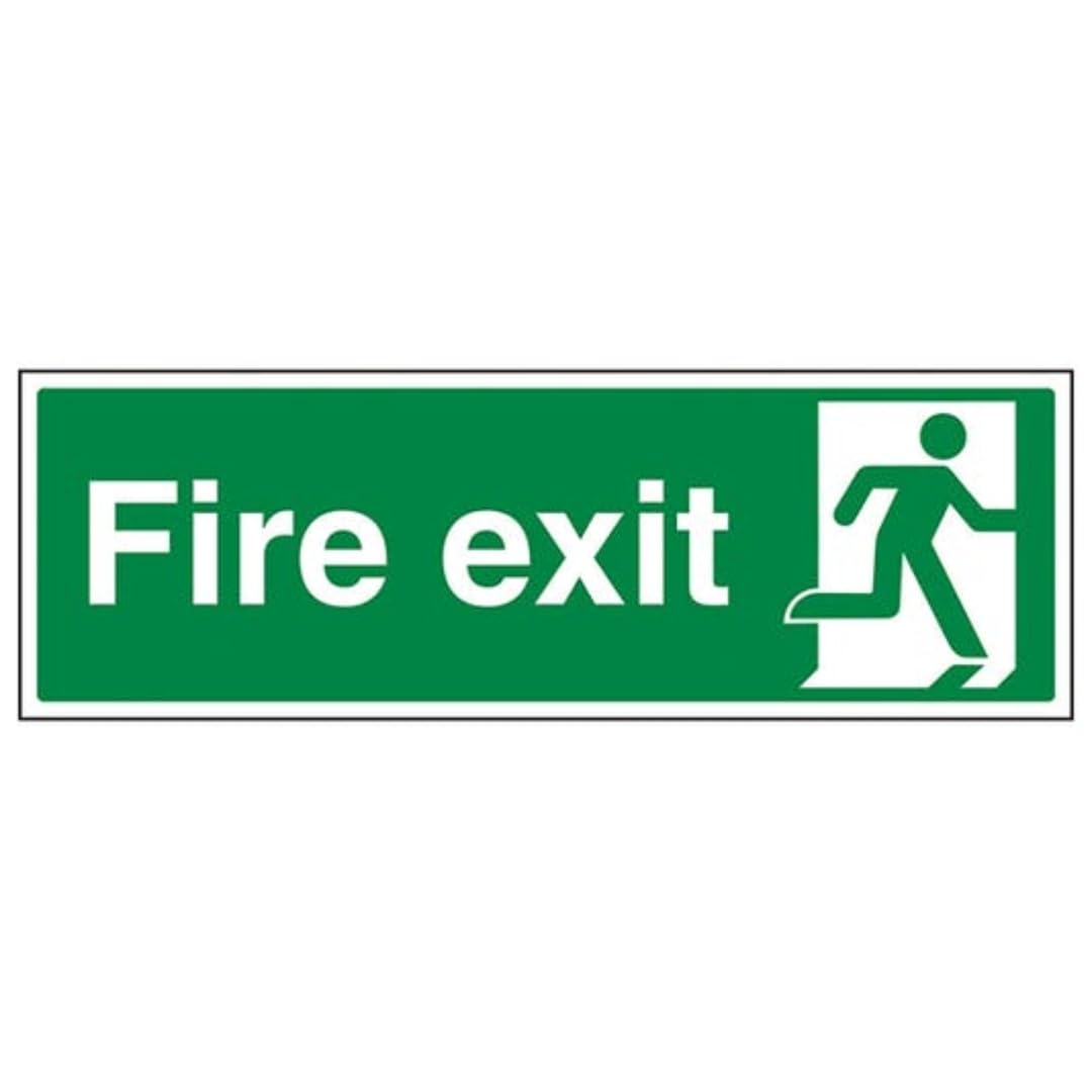 V Safety Fire Exit - Final Fire Exit Man Right - 600 X 200mm