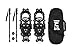ALPS All Terrian Snowshoes for Kids Women Men + Pair Antishock adjustable Snowshoeing Pole (Black) + Free Carrying Snowshoes Tote Bag (22 INCHES)