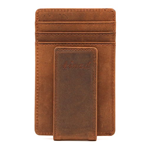 Money Clip, Front Pocket Wallet, Leather RFID Blocking Strong Magnet thin Wallet (one size, Upgrated Version Black Wallet)