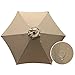 Patiorama 7.5 Feet Outdoor Patio Umbrella Outdoor Market Umbrella with Crank, 6 Ribs, Polyester Canopy, Beige