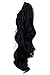 S-noilite Clip In Ponytail Hair Extensions Claw Clip In Ponytail Extention Hairpiece Long Curly Jaw Clip In Ponytail for Women Synthetic Fiber Hair 18 Inch Jet Black