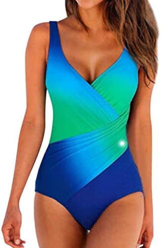 Women Bikini Swimsuit Nuewofally Push Up High Cut Monokini Thong Swimwear Fashion Gradient Color Retro Bathing Suit