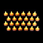 LED Flameless Tealights - Pack of 24 White Faux Tea Light Candles with Realistic Flicker - Batteries Included - by Light Me Up