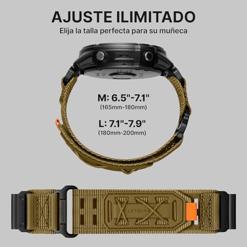 Bandletic 22mm 26mm Quick Fit Outdoor Nylon Bands Compatible with Garmin Watch, Heavy Duty Military Strap for Fenix/Instinc/Tactix Delta/Descent/Epix Pro/Enduro/Quatix