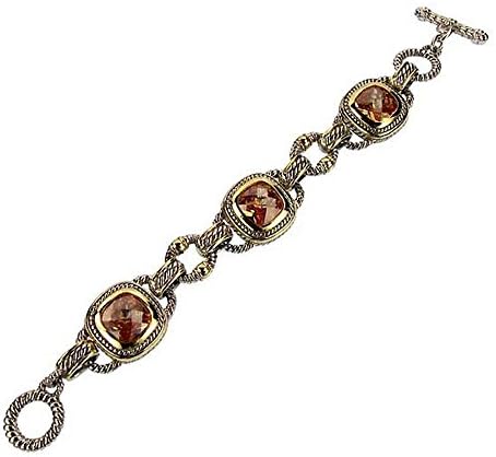 Designer Inspired Two-tone Topaz Cubic Zirconia Bracelet Fashion Jewelry