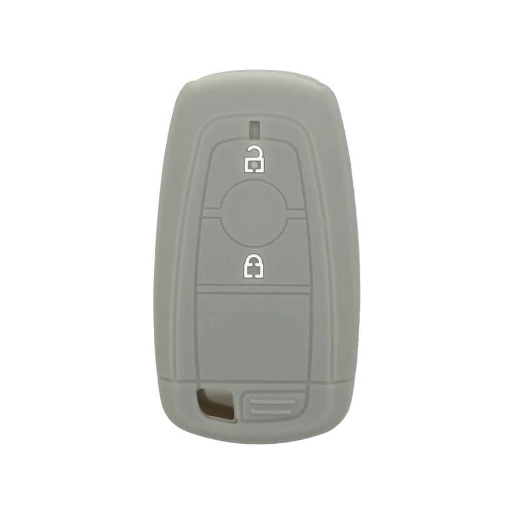 BROVACS Silicone Cover Protector Case Holder Skin Jacket Compatible with FORD EcoSport Mondeo Edge 2 Button Smart Remote Key Fob CV4712 Grey