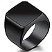 Stainless Steel Signet Ring Black Silver Gold Classical Cocktail Husband Father Valentine (Black, 5)