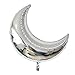 Crescent Moon Shaped Mylar Balloons 36 inch Moon and Star Party Balloons Pack of 18 for Birthday Party Anniversary Celebrate Parties Wedding Baby Shower Decorations (Blue and Silver)