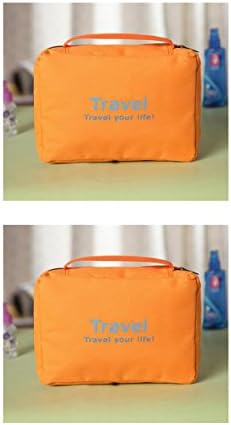 StyleTech Inc. Hanging Portable Toiletry Bags Travel Accessories Personal Items Organizers (2.) 2 Pack - Orange)