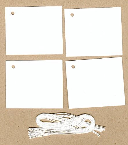 New! 100 (2-1/2"x3") Blank White Tags & Strings for Gifts, Crafts, Wedding, Party Favors