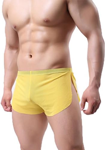 MyCHIC Men's Mesh Split Side Boxer Briefs Shorts Breathable Underwear Panties Trunks
