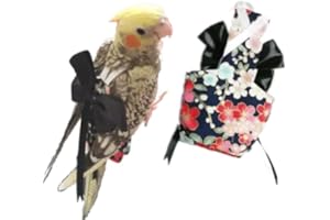 BARN ELEVEN Bird Flight Suits Diapers, Parrot Diapers for Monk Parakeets, Cockatiels, Parrot Clothes Costume, Bird Training Nappy Suit Liners Clothes (Large,Black)