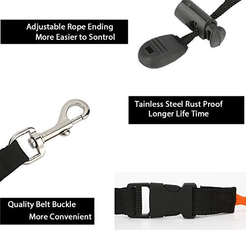 Kayak Paddle Leash 2 Packs, Kayak Lanyard Canoe Rod Leash Boat Oar Leash Straps, Adjustable Bungee Leash Stretches to 50 inches