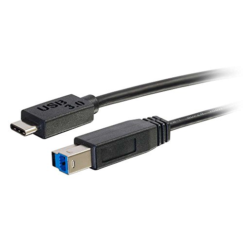 C2G/Cables To Go 28867 USB 3.0 (USB 3.1 Gen 1) USB-C to USB-B Cable Male/Male (10 Feet)  Thunderbolt 3, Tablet, Chromebook Pixel, Samsung Galaxy TabPro S, LG G6, Macbook
