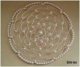 Synagogue Shul Beaded Judaica kippot kipot women's wire kippah kipa yarmulke yarmulka head covering head piece headpiece hair comb - Ivory Pearl