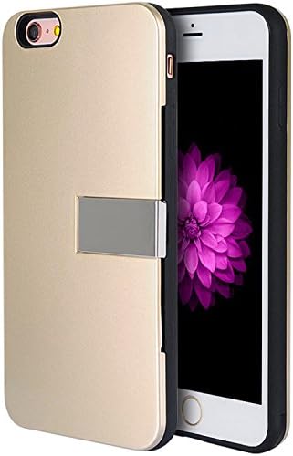 SLectionAccess Hybrid Card Holder Wallet Case for iPhone 6S Plus, 6 Plus - Retail Packaging - Gold