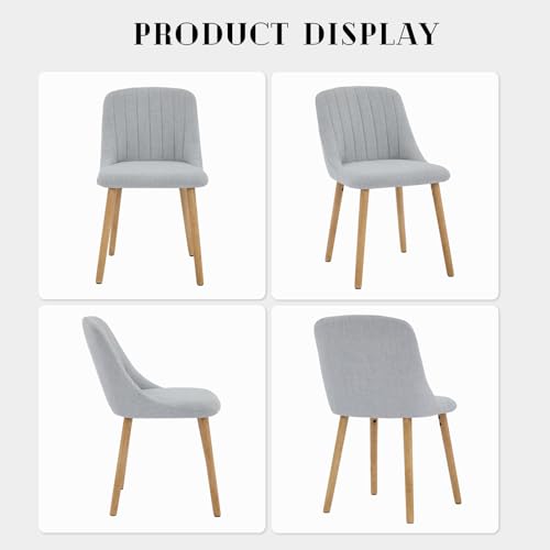 Garvee Dining Chairs Set of 2 - Modern Upholstered Kitchen Chairs with Ergonomic Backrest, 300Lbs Capacity & Oak Wood Legs for Dining Room, Home, Restaurant