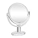 Gotofine 1X & 7X Magnifying Double Sided Makeup Mirror, Magnification Cosmetic Mirror with 360 Degree Rotation - Clear & Transparent