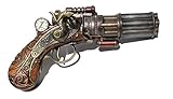 Steampunk 6 Barrel Dummy Pistol Statue 8.5 Inch Long
