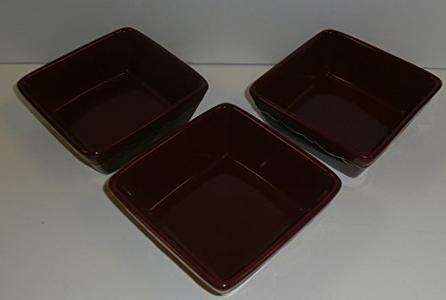 Home and Garden Party Country Garden Square Serving Dishes - Set of 3 Berry Color