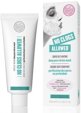 Soap &amp; Glory - No Clogs Allowed Super Self Heating Deep Pore Detox Mask 100ml (3.3 Oz) , Product of UK