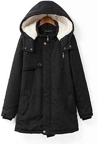 ANGELCITY A504 Women’s Padded Coat, Boa Lined, Mods Coat, Military Coat, Padding, Gasket, Down Coat, Brushed Lined, Hooded, Long Length, Cold Protection, Women’s Coat, Lightweight, Autumn/Winter, Outerwear, Casual, Large Size