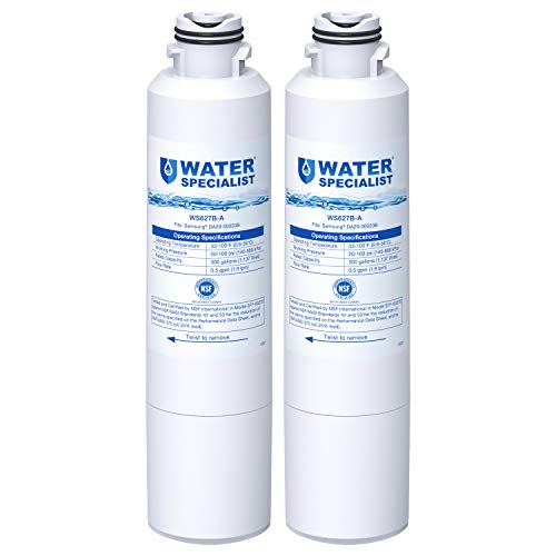 Waterspecialist NSF 53&42 Certified DA29-00020B Refrigerator Water Filter, Replacement for Samsung HAF-CIN, HAF-CIN/EXP, DA29-00020A/B, DA97-08006A, DA2900020B, RF28HMEDBSR, RF4287HARS (Pack of 2)