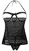 Women's Swirl Mesh Babydoll Set Lingerie Nightwear Sleepwear Dress