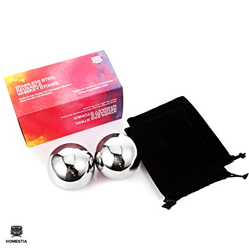 image for Homestia Whiskey Balls Stainless Steel Chilling Stones Reusable Ice Cu