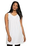 Roamans Women's Plus Size Trapeze Tunic Tank White,1X