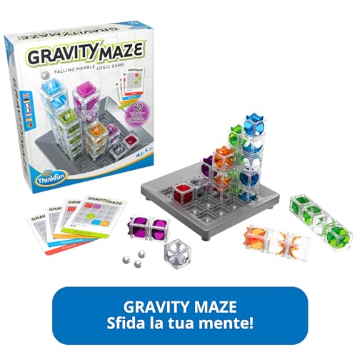 ThinkFun - Gravity Maze | Child Games 8 Years Old Boys and Girls | Child Game 8 Years with 60 Challenges | Child Gift | +1 Players | Gravity Logic Game | Gift Ideas