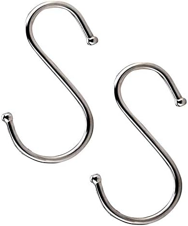Dreecy 3.6 inch S Shaped Hooks (24 Pack) Heavy Duty Stainless Steel Metal S Hooks Rack Hangers for Hanging Kitchenware Pan Pots Utensils Clothes Bags Towels Plants, Bedroom and Office, Silver