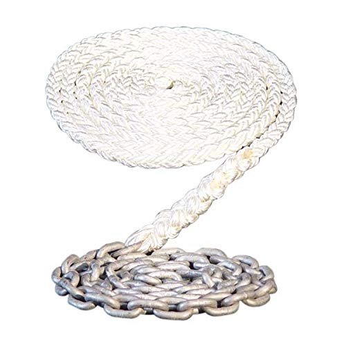 Maxwell 8-Plait Nylon Anchor Rode 1/2" x 150' with 6' 1/4" Chain RODE39