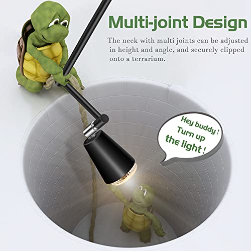 Fischuel Flexible Heating Lamp UVB Lamp with Clamp Fixtures, Reptile