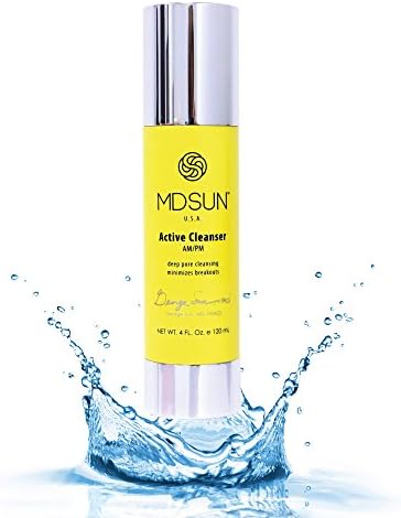MDSUNActive Cleanser Best to Remove Makeup, Exfoliate, Tighten Pores, Reduce Breakouts, Hydrate 120mL
