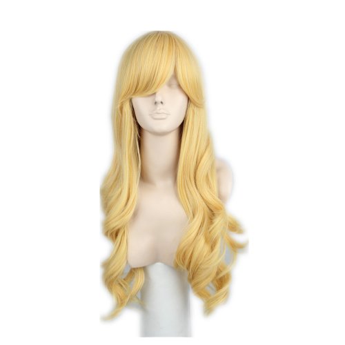 Cosplay Wigs Long Wavy Blonde Halloween Party Full Hair Heat Resistant Synthetic Wig