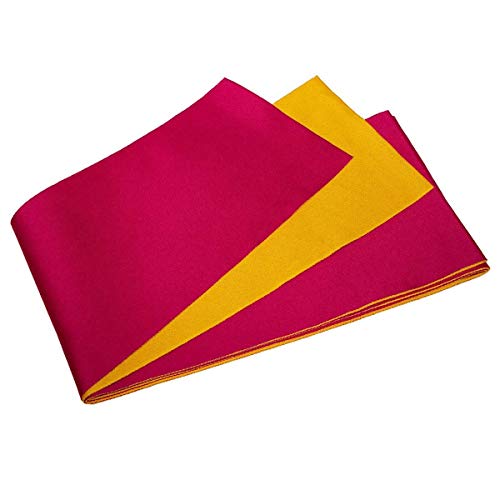KYOETSU Women's Long Obi Belt for Yukata Kimono Plain Reversible (Red/Yellow)