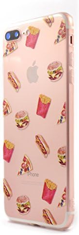 Caselegance_ iPhone 7 Plus 5.5" Hand Drawn Watercolor Cute Beautiful Fairy Clear TPU Slim Fit Flexible Phone Case (Burgers and Fries)