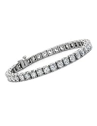 3.00 ct Señoras Ronda Diamante De Corte De Tenis Pulsera en oro blanco de 14 Kt