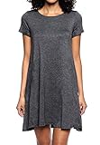 Stretchy Flowy Loose Fit Casual Work Cocktail Beach Lounge Evening Tunic Dresses Regular and Plus Size Char XL