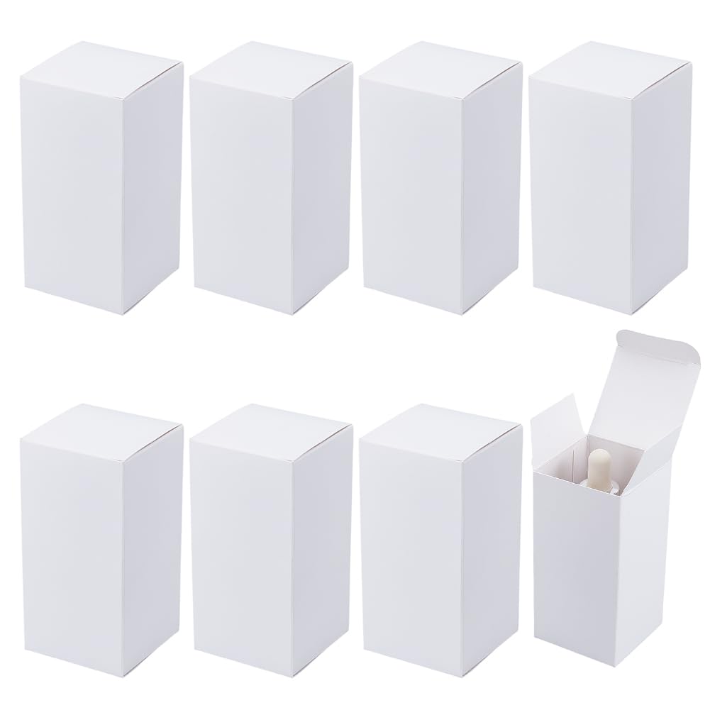 Photo 1 of BENECREAT 50Pcs Paper Gift Box, 2x2x4Inch White Paperboard Gift Box Rectangular Cardboard Boxes for Birthday Favor, Party Favor and Valentine's Day Favor Packaging