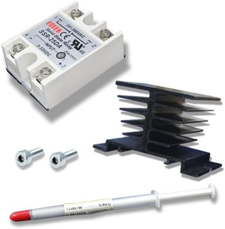 25A DC-AC Solid State Relay bundle w/Heatsink+screws+thermal paste