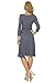 Rekucci Women's Slimming 3/4 Sleeve Fit-and-Flare Crossover Tummy Control Dress