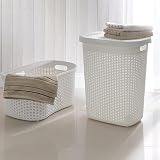 Addis 50 Litre Calico Faux Rattan Hamper Cream view 4