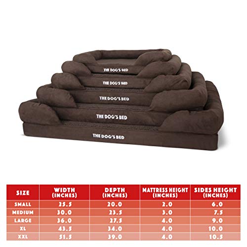 The Dog’s Bed Orthopedic Dog Bed Large Brown Plush 36x27, Premium Memory Foam, Pain Relief