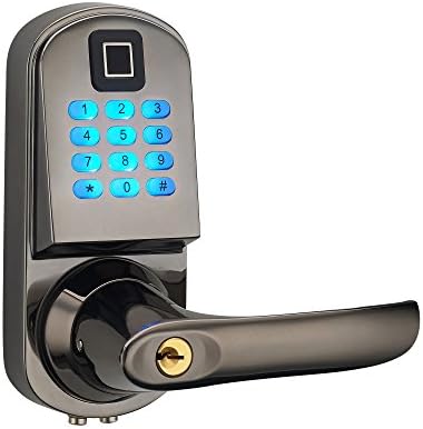 HAIFUAN Right Hand Electronic Keyless Fingerprint Door Lock,Unlock With Code, Fingerprint, And Mechanical Key (HFAS200FM-R)