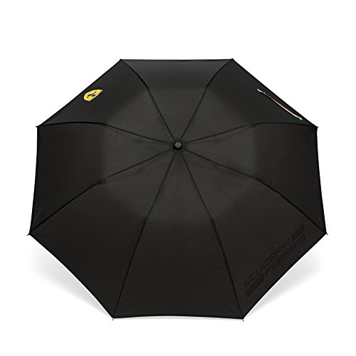 Ferrari black shield compact travel umbrella w/scuderia…
